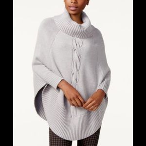 NWOT Maison Jules Grey Knit Poncho